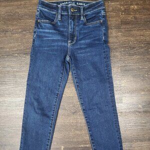 American Eagle Hi-Rise Jean Jegging Womens Size 0 Medium Wash Next Level Stretch